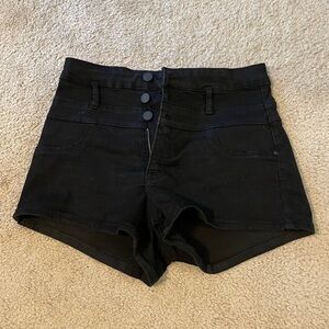 Refuge Black Jean Shorts